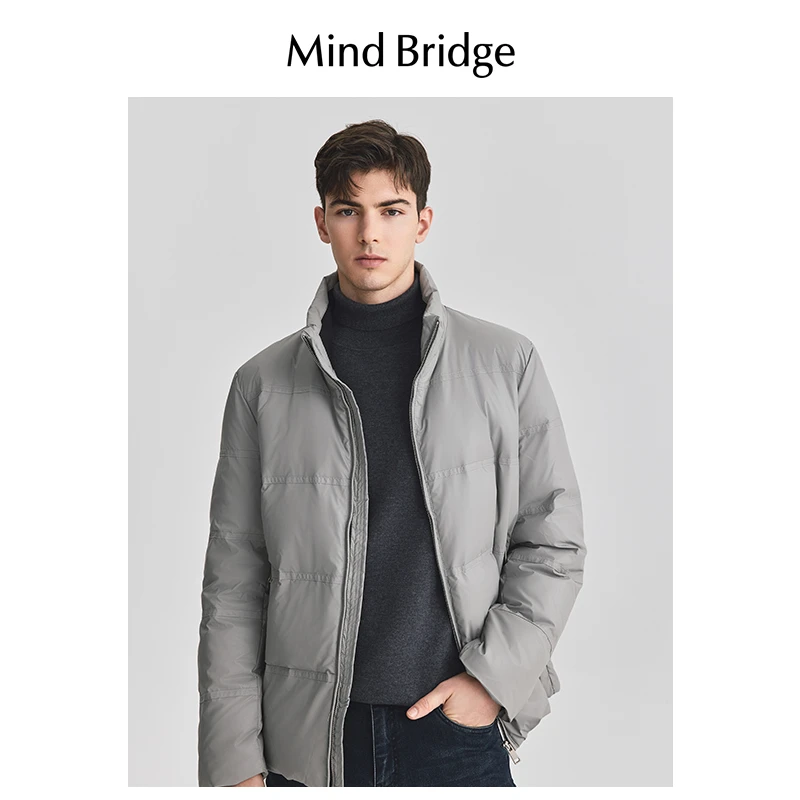 MindBridge男士立领羽绒服保暖时尚短款羽绒服商务羽绒服