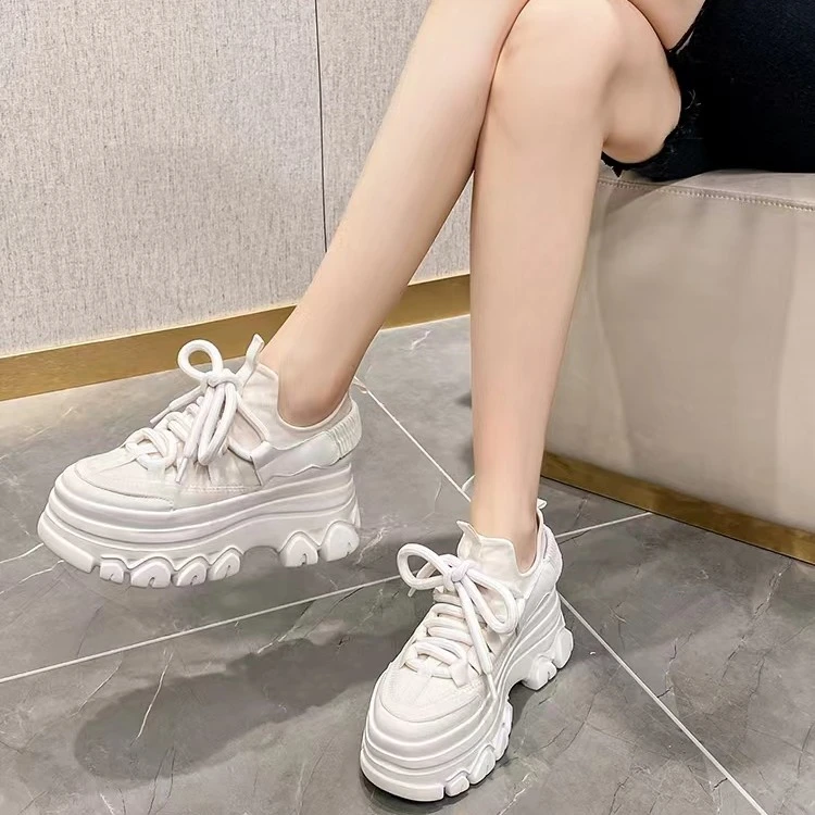 【风华步】厚底内增高老爹鞋女鞋新款休闲透气百搭夏季时尚系带韩版