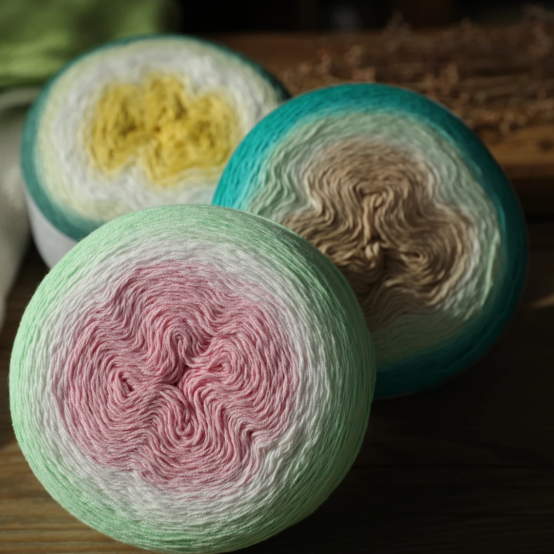 毛儿毛线 {新}浅月 天然草木手染纯棉线 段染风格 棒针钩针毛线