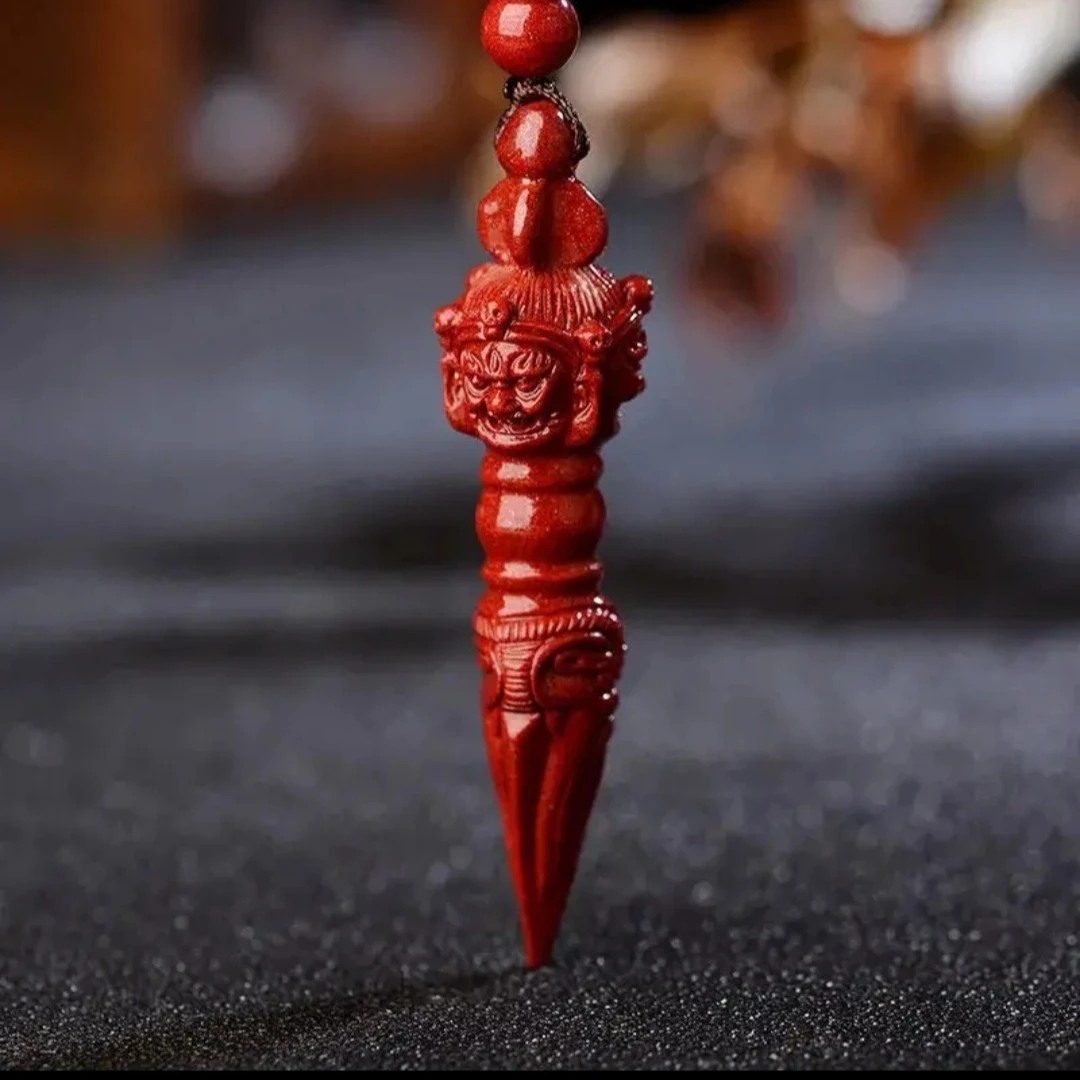 含辰砂工艺品朱砂高含量紫金砂【金刚锄】杵男女钥匙扣挂件本命年