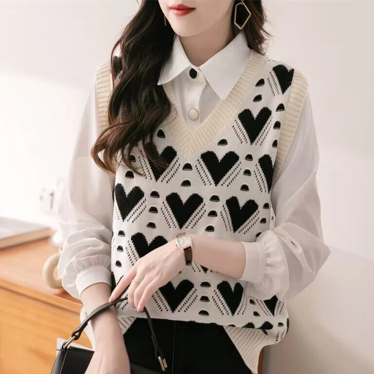 秋季复古加厚针织马甲女内搭减龄洋气春坎肩女士宽松毛衣背心外穿