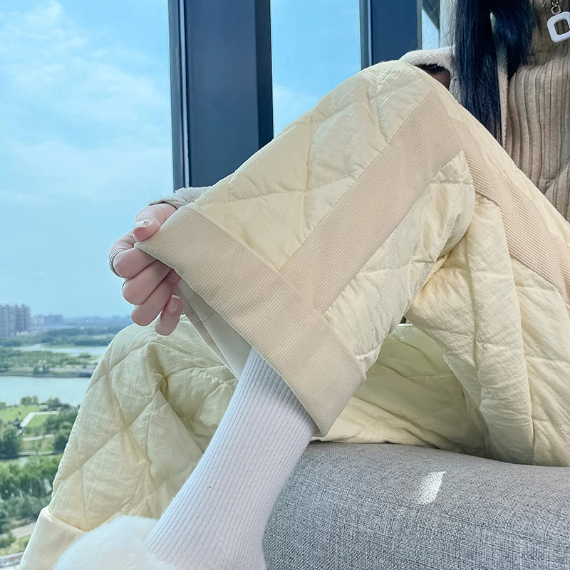 轻薄羽绒裤女冬季外穿2025新款小个子时尚直筒东北零下40度棉裤子