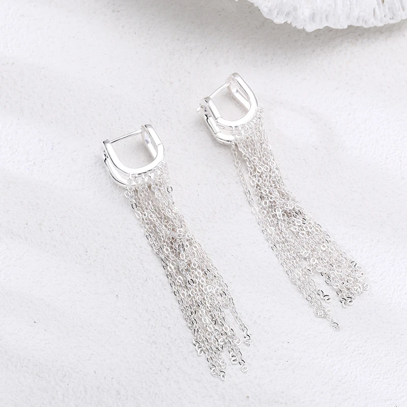 925银耳饰 长款流苏耳夹 耳钉 耳扣 男女款流行耳饰