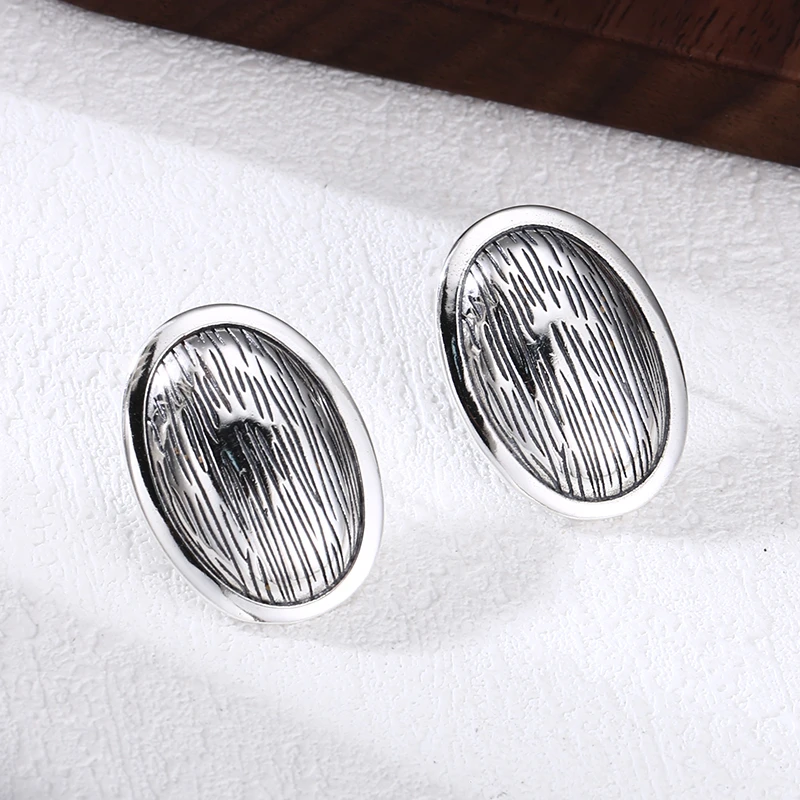 925银耳饰 蛋面耳钉 耳扣 韩版流行精工耳饰021