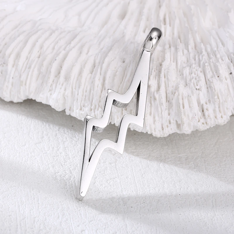 吊坠925银 光面闪电吊坠 复古百搭男女款项链流行古风挂坠