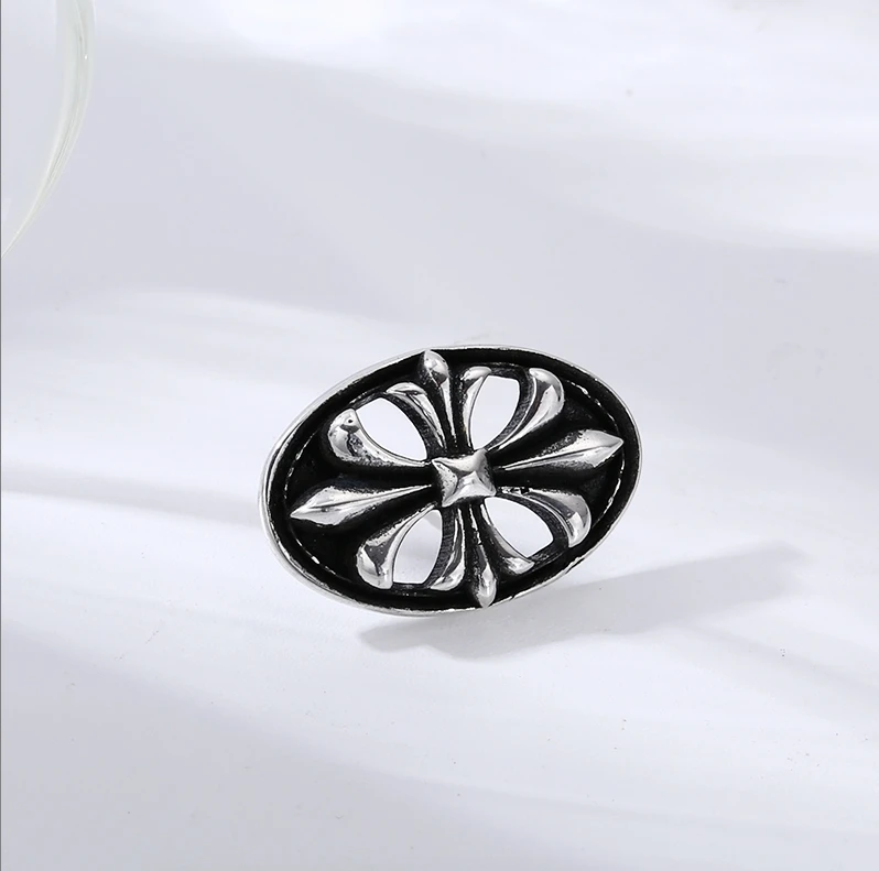 吊坠925银 十字花胸针 百搭项链流行挂坠