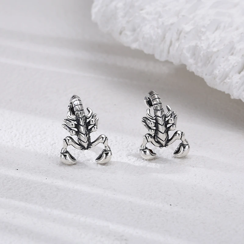 925银耳饰 蝎子螺丝耳钉 男女款流行耳扣