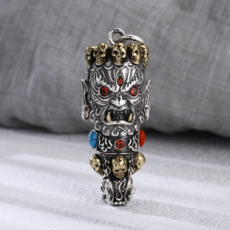 吊坠925银 民族风国潮大黑天吊坠 百搭项链流行挂坠