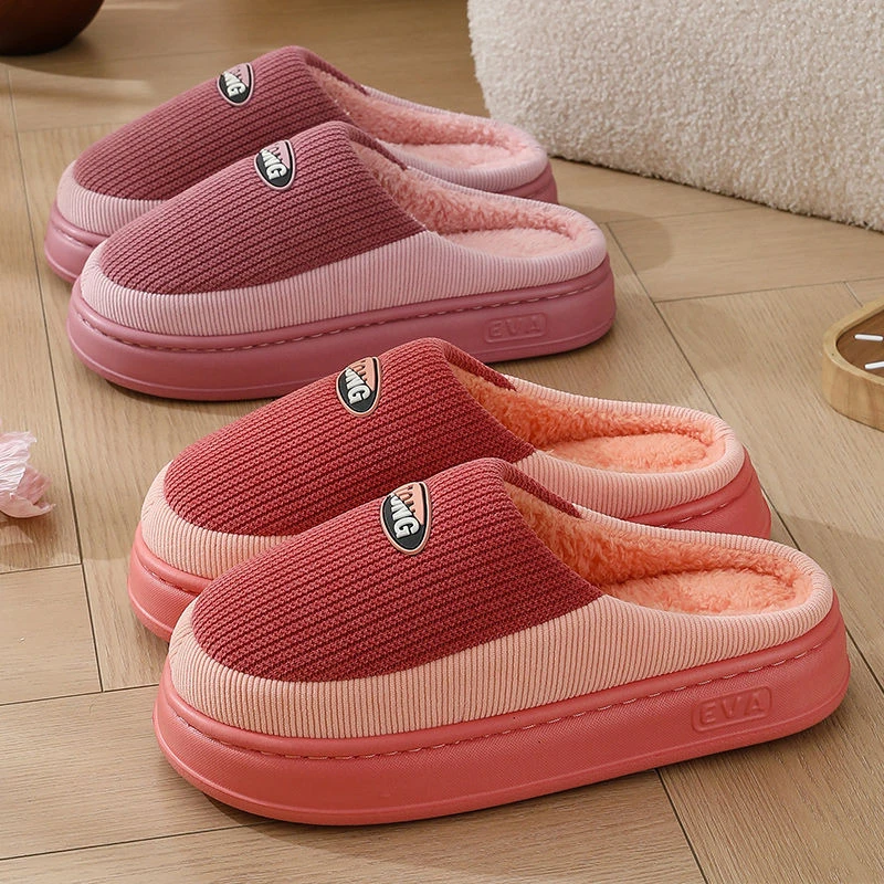 EVA加厚底冬季棉拖鞋女士居家防滑保暖情侣韩版学生加厚棉拖鞋男