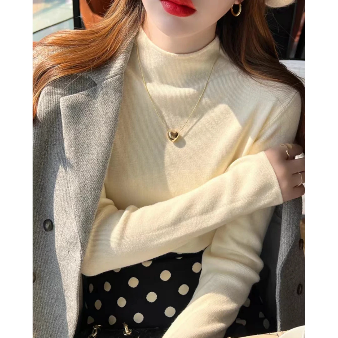 9半高领显瘦长袖洋气百搭修身秋冬款