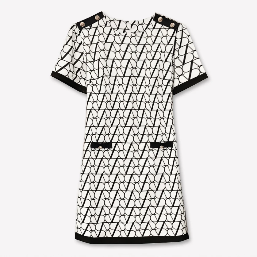 （精选）新款赫本风设计师款连衣裙休闲夏季时尚印花小香裙（093）