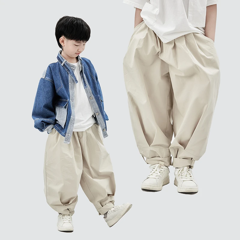 MT原创童装日系男童灯笼裤束脚裤夏季儿童小脚裤休闲裤中性哈伦裤