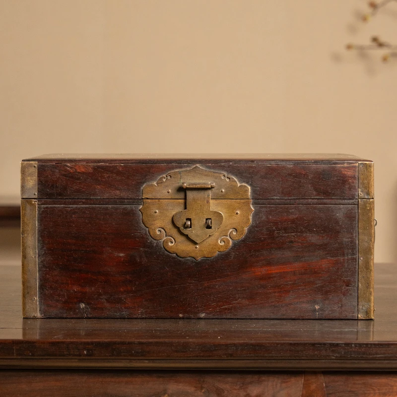 清代黄花梨文房箱文玩古董收藏文房用品海南黄花梨书箱百宝箱摆件