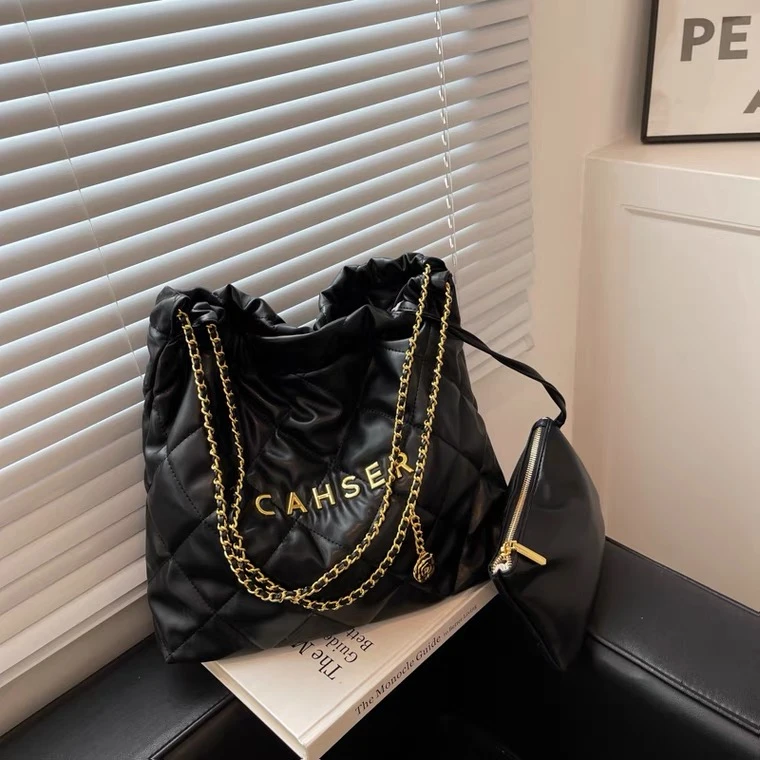 小众设计感包包女小香风菱格链条单肩包韩系百搭洋气水桶包流浪包