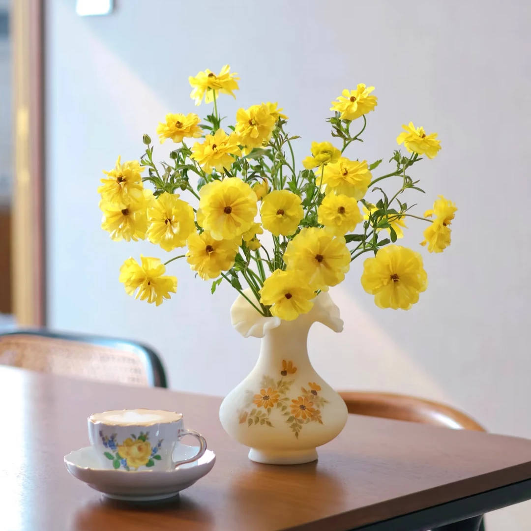 【花和优品】奶油黄色+粉色蝴蝶洋牡丹