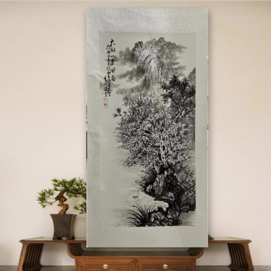 李川浦-1-5-手绘国画-大别山-三尺轴-客厅办公室挂画-1.3