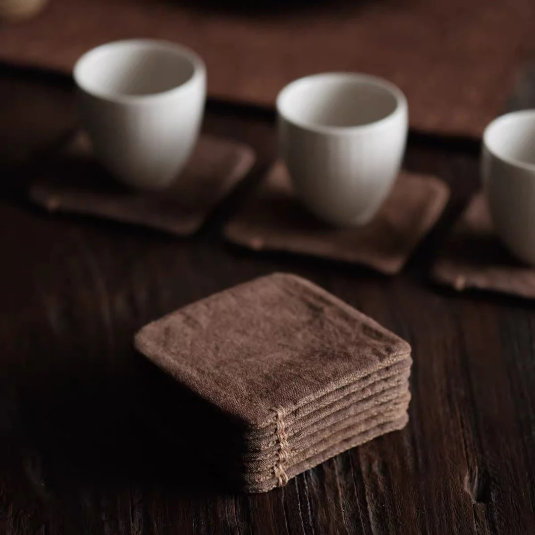 柿子染小杯垫 小茶垫