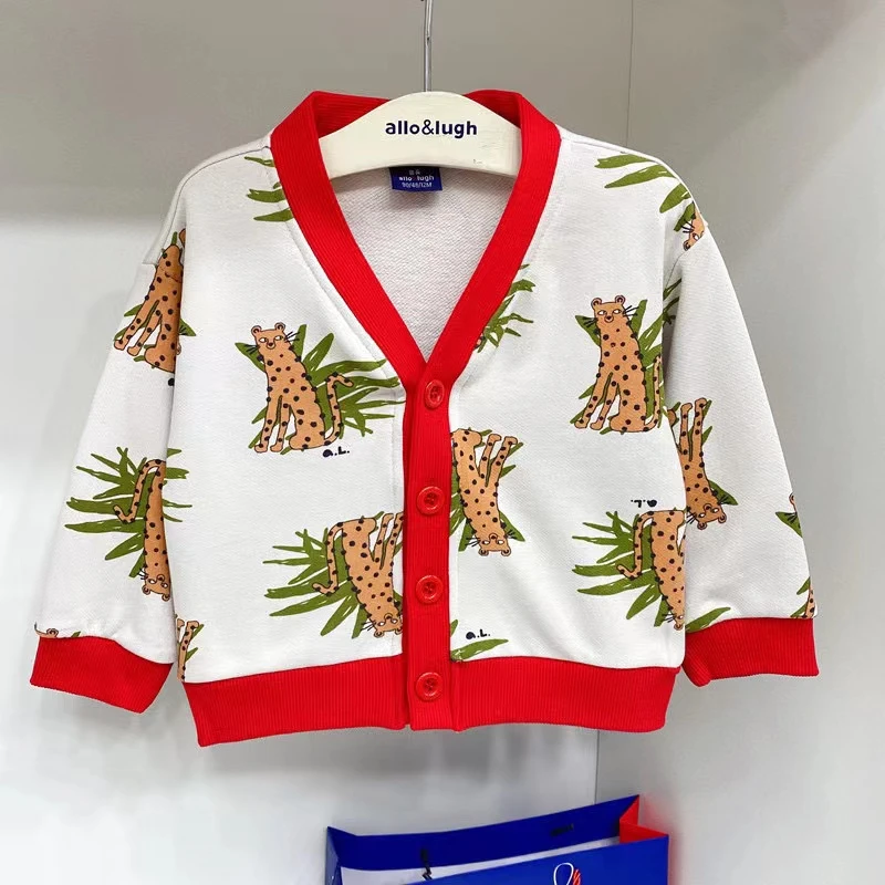 WT647满印豹子红边开衫外套2023135