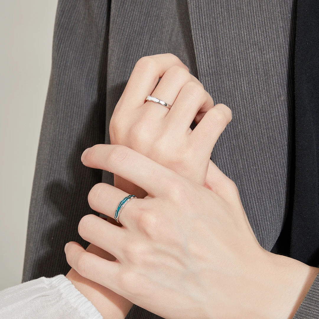 老鳯祥 925银戒指 中秋节礼物送女友生日纪念日Y