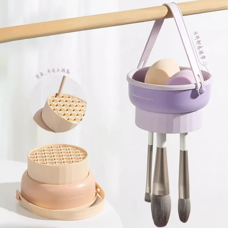 硅胶化妆刷清洁盒美妆蛋晾晒工具套粉扑清洗器大容量