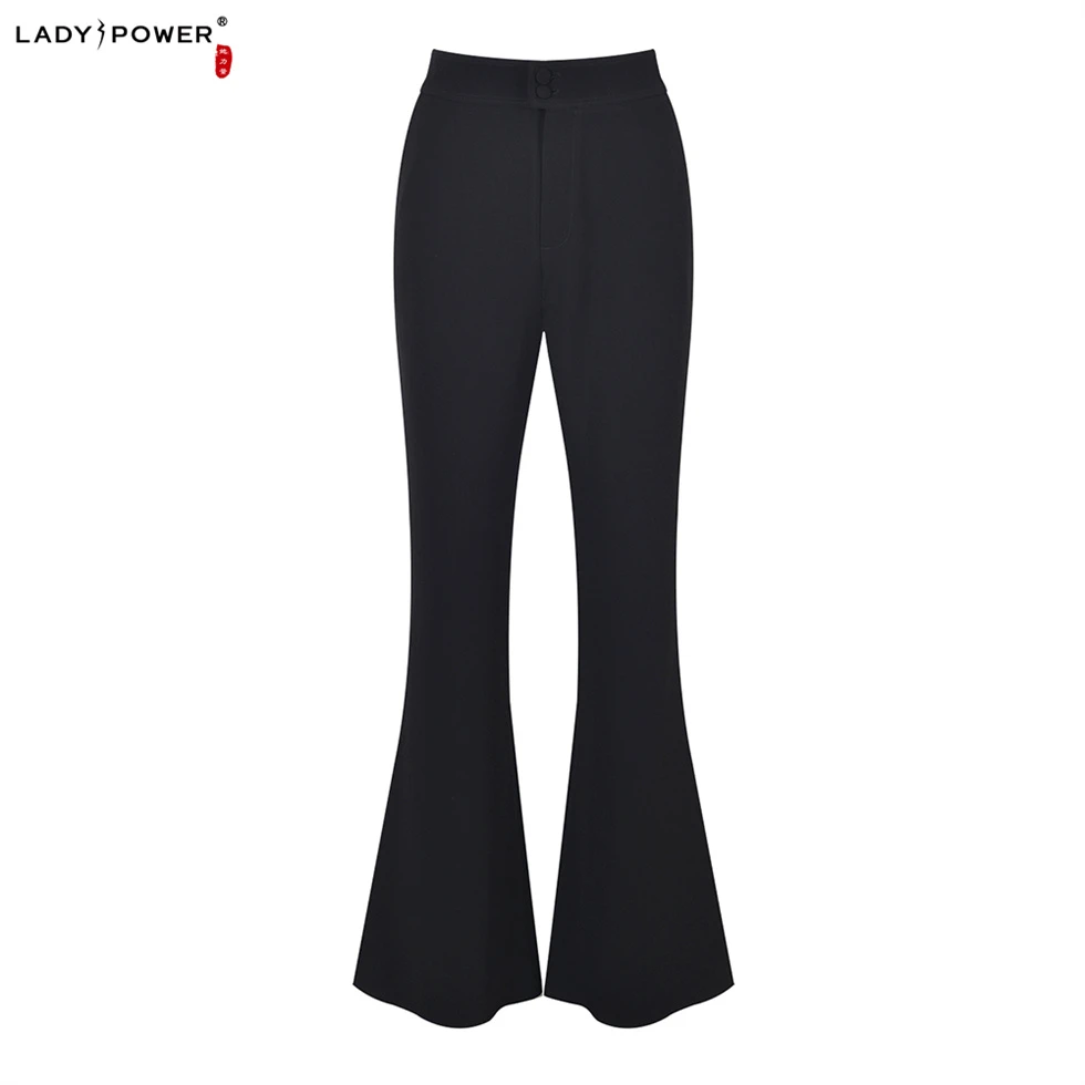 LADY POWER 黑色白色西装微喇裤 51990F 41340F