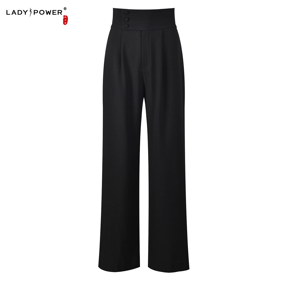 LADYPOWER 黑色宽腰高腰裤 52470