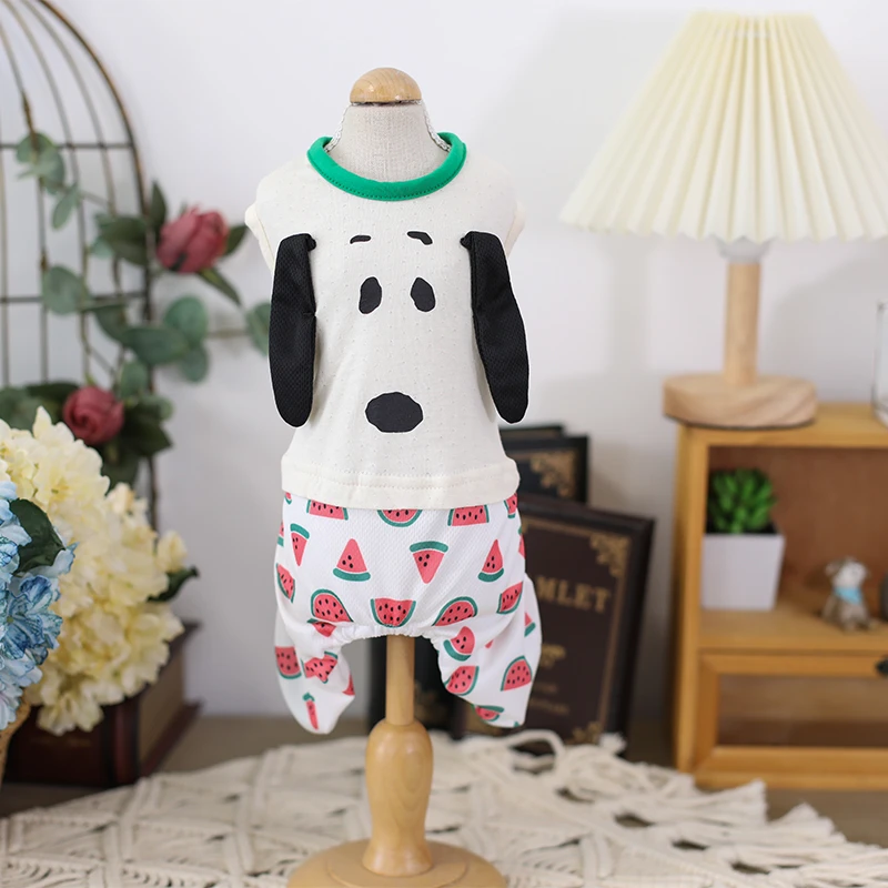 新款宠物满印西瓜网眼连体裤