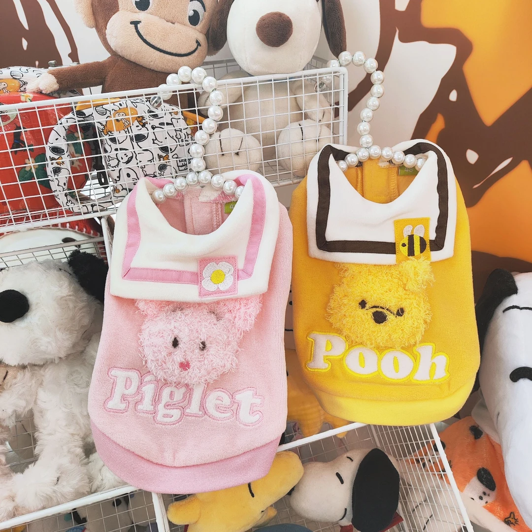 秋冬新款宠物服饰小粉猪噗噗海军领背心