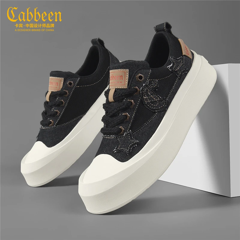 卡宾板鞋时尚百搭国潮个纯色低帮男鞋潮流百搭春季男式休闲帆布鞋