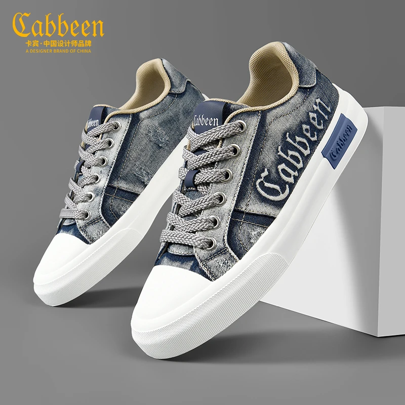卡宾男士帆布鞋2024新款休闲布鞋男复古板鞋秋季鞋子潮牌男鞋百搭