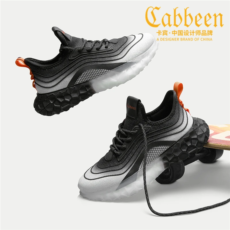 卡宾鞋男运动透气网面潮流秋季男鞋休闲潮鞋飞织百搭时尚男士秋季