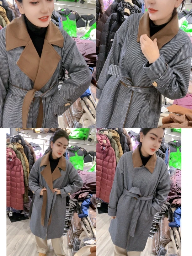 女装毛呢外套中长款