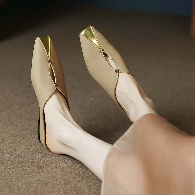 手慢无【缺码清仓处理】真皮包头拖鞋方头内增高跟4cm（4521） 已开价