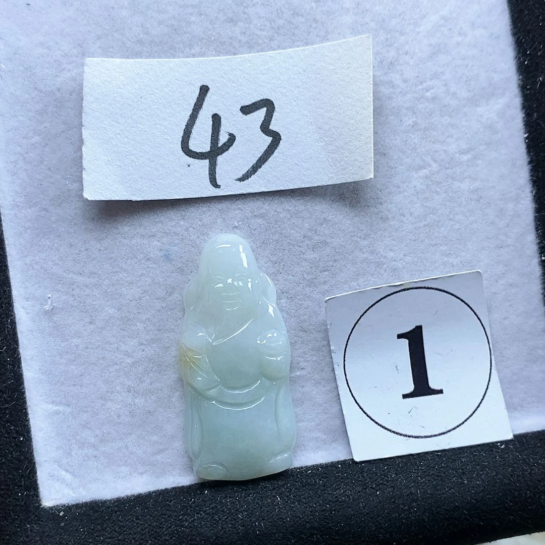 翡翠手链未镶嵌财神爷