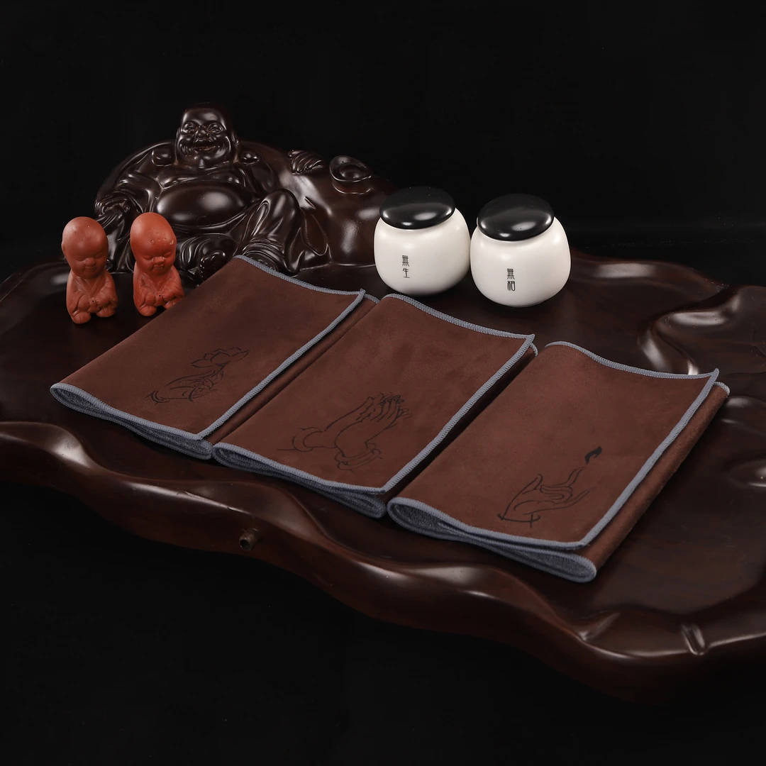 茶巾茶垫复古风纯色吸水中式加厚禅意麂皮绒茶具用品茶文化茶道