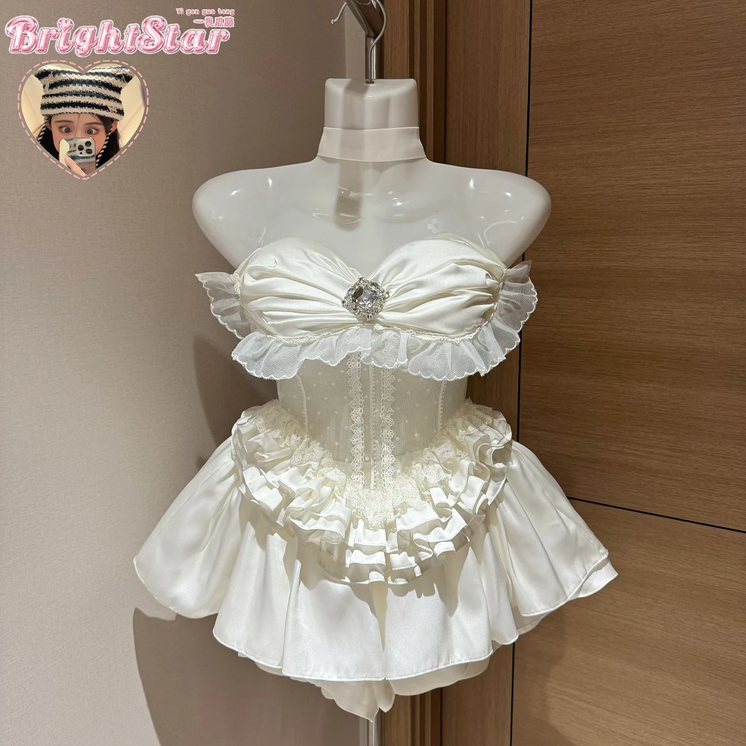 漫感千金/芭蕾少女美学华丽重工款蕾丝抹胸仪式感生日小礼服套装