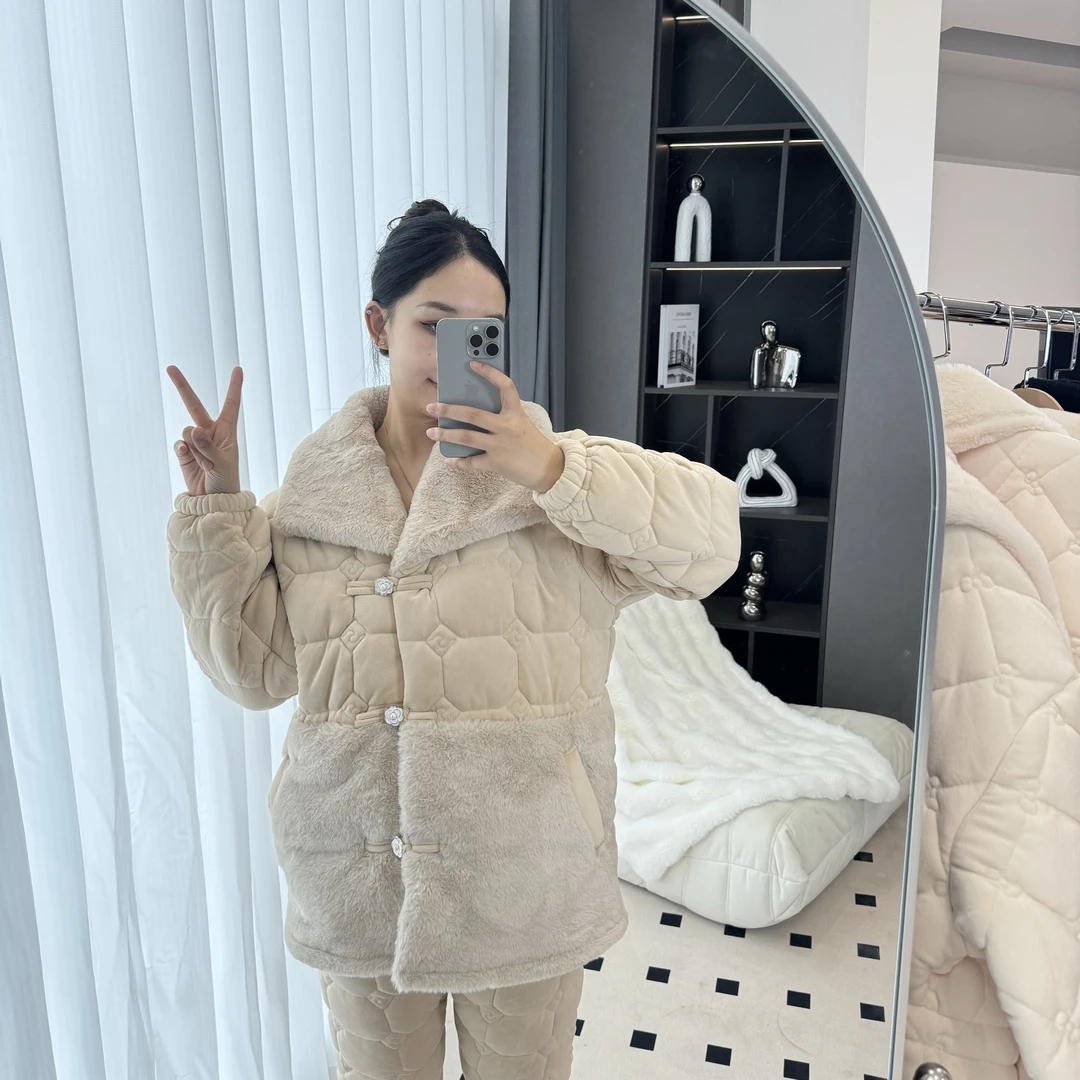 陈天天 冬季上新 三层夹棉加厚款家居服套装