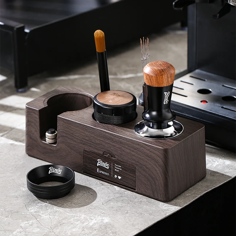 Bincoo咖啡压粉器底座压粉锤布粉器三件套咖啡机51/58mm通用