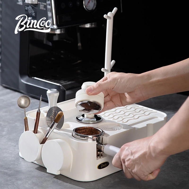 bincoo咖啡压粉布粉器咖啡机配件工具全套咖啡器具收纳压粉锤底座