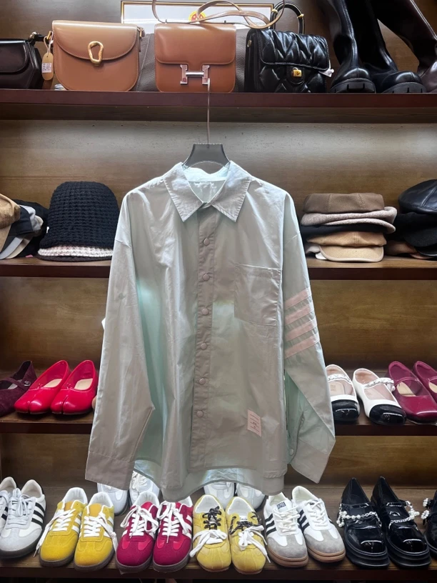 七月大码女装TB风宽松韩版长袖衬衫女