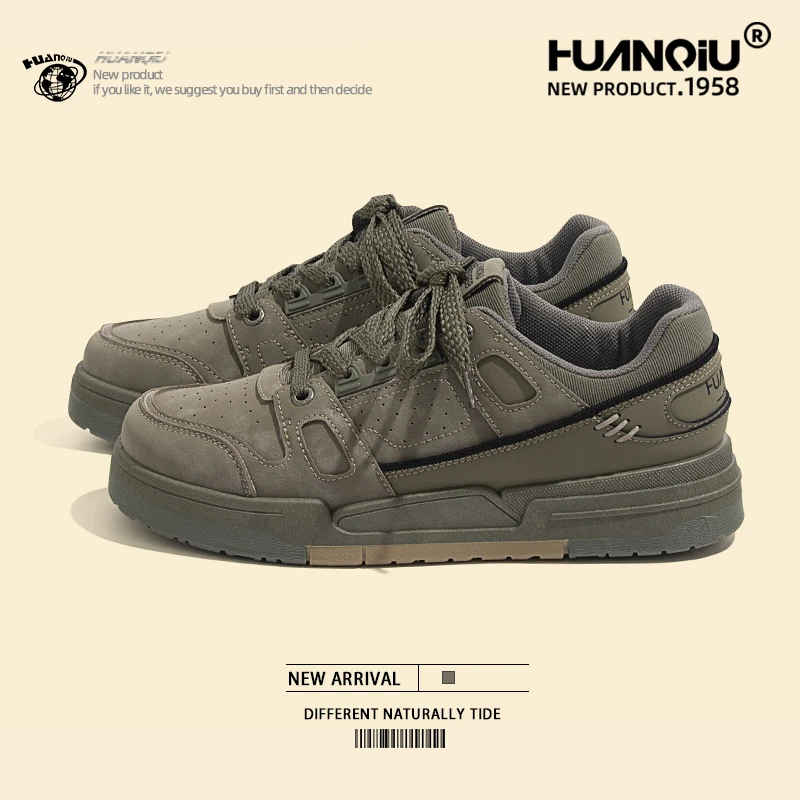 环球复古板鞋男款潮流百搭男鞋2025新款春季耐磨耐脏休闲潮男鞋子