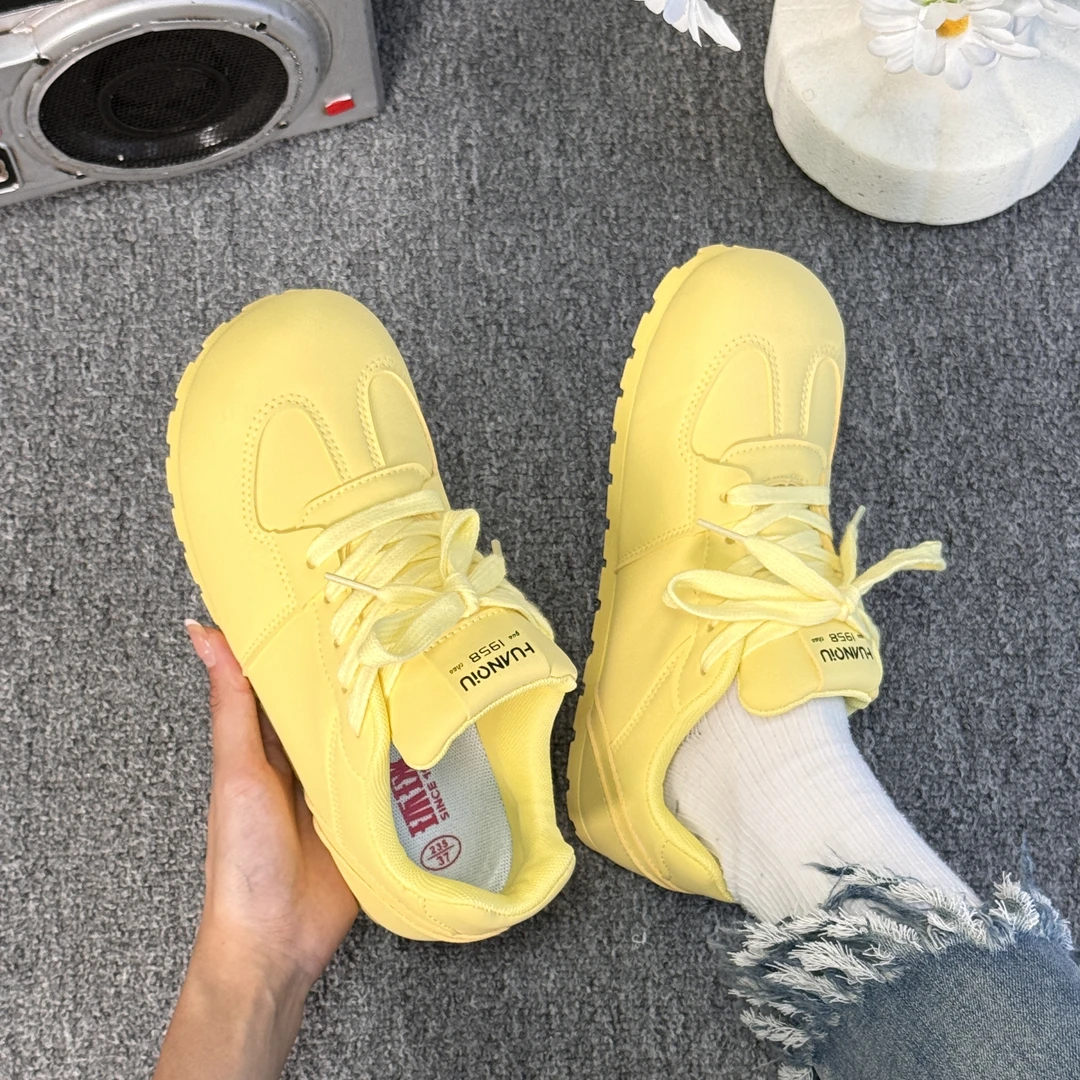 环球女鞋平底德训鞋女2025新款学生ins百搭潮流厚底运动休闲板鞋