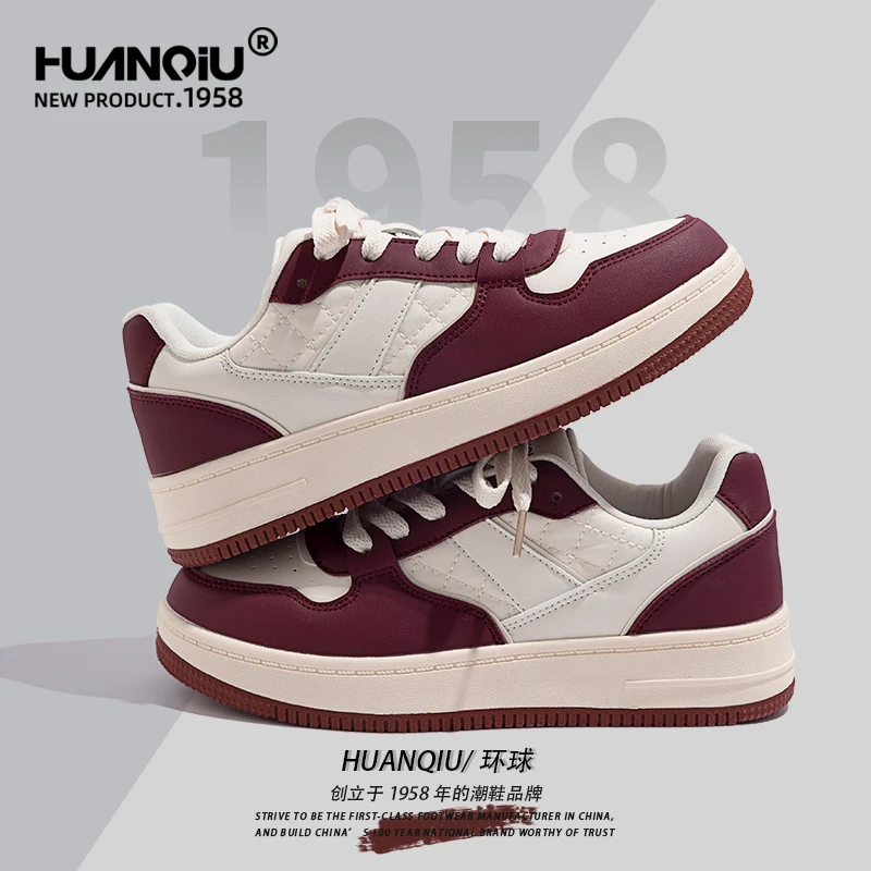 环球板鞋女鞋2025春季新款ins潮百搭复古休闲鞋小众厚底运动鞋女
