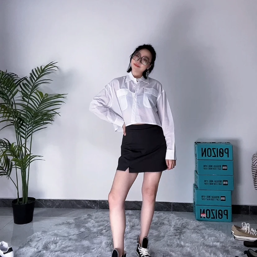 【萌小木studio】P家短款时尚休闲衬衫 MM73089