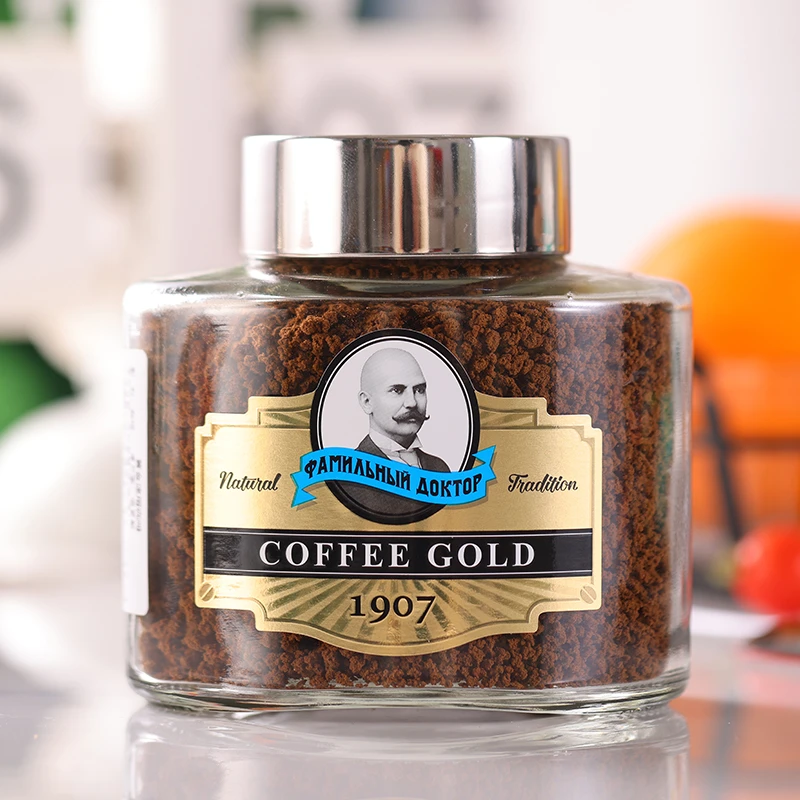 俄罗斯进口老教授速溶黑咖啡100g醇香瓶装香醇浓郁咖啡粉
