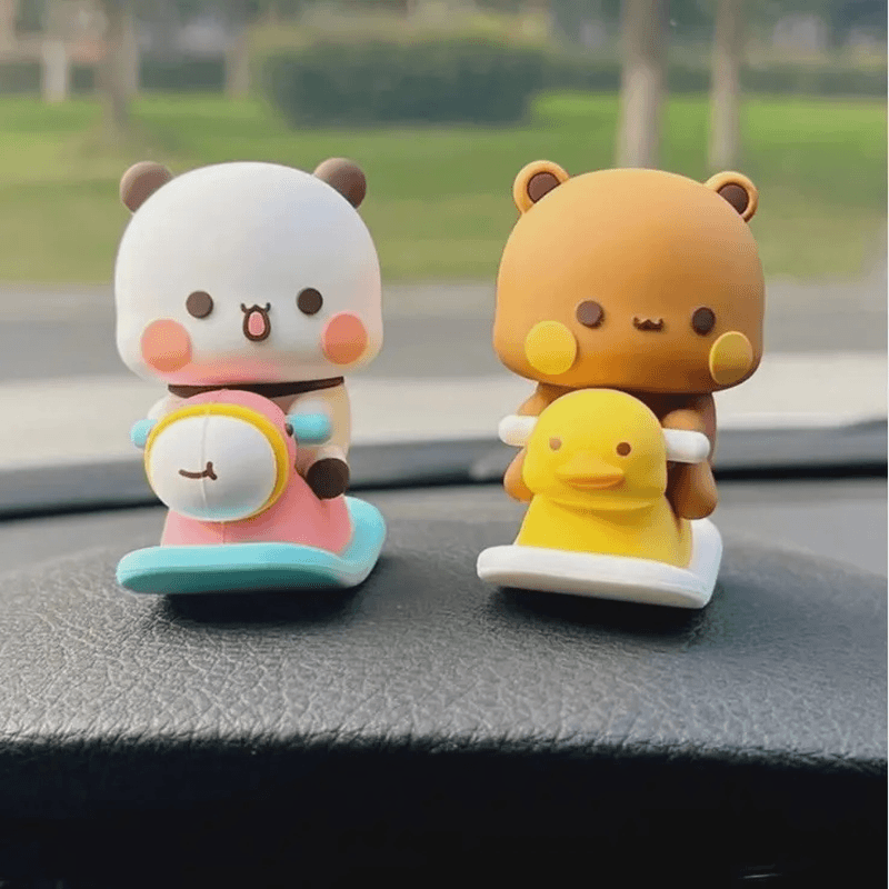 熊猫一二和布布桌面玩偶手办车载小摆件卡通可爱动漫周边潮玩公仔