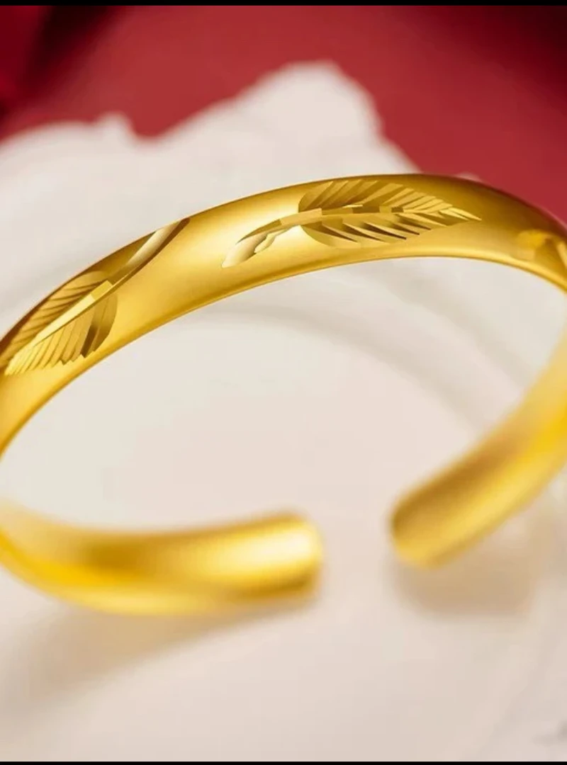 合金手镯 新款典藏女士 【羽毛手镯】 金色不掉色时尚经典大气