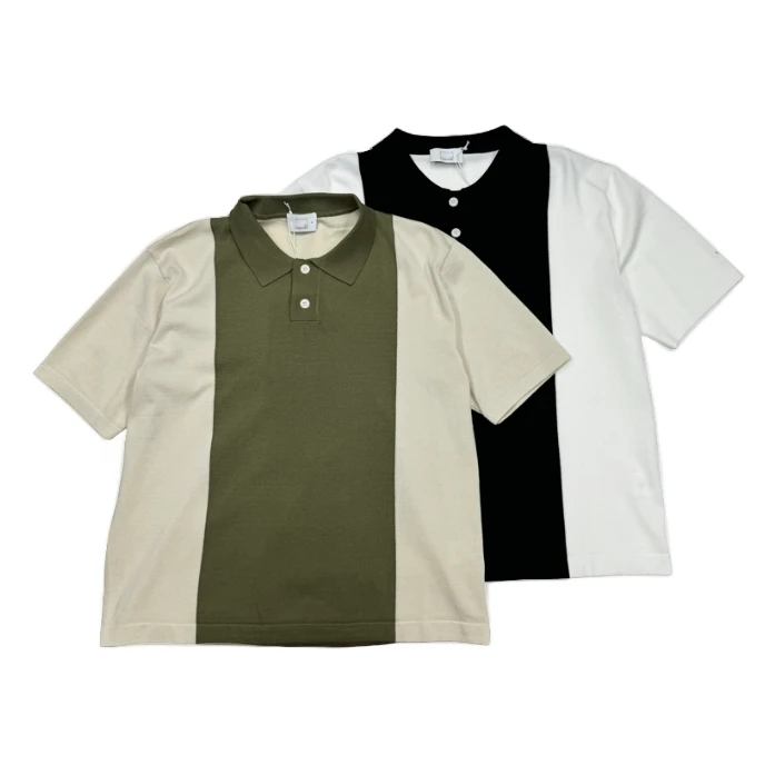 夏季新款撞色百搭针织短袖休闲男士高弹力半袖经典翻领短袖2809