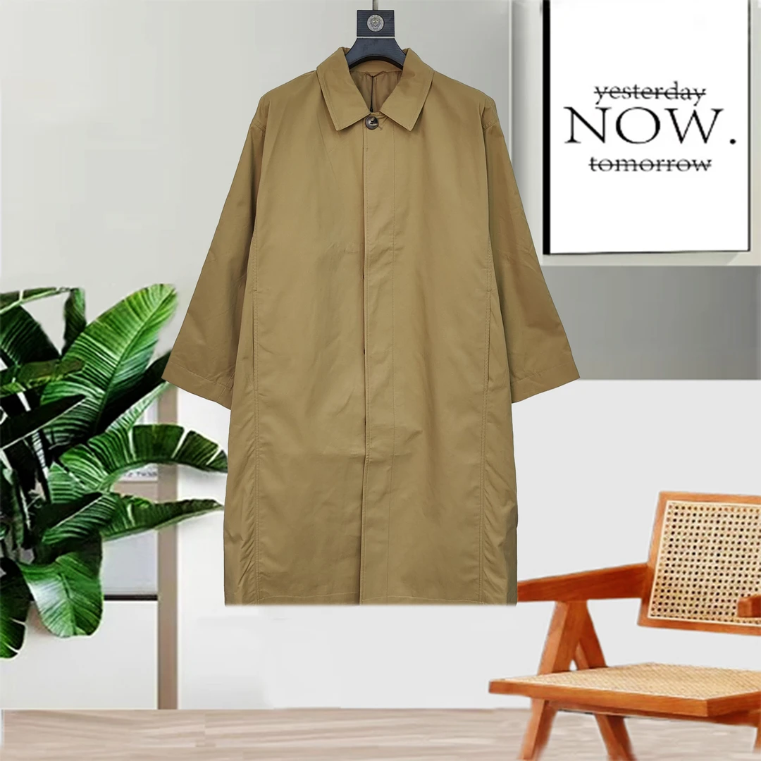春季新款男士韩版个性时尚简约宽松版长款休闲风衣外套81041