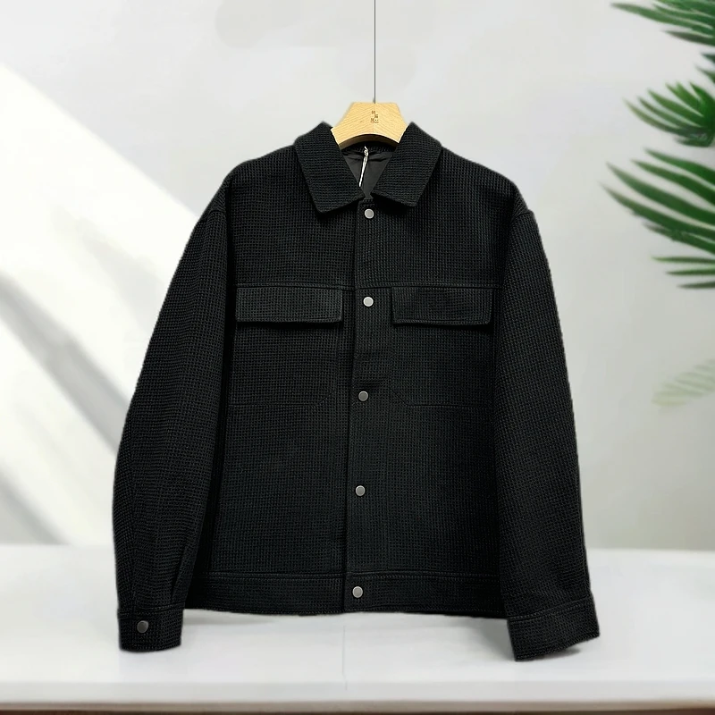 秋季新款夹克男士时尚短款简约肌理感外套上衣23306